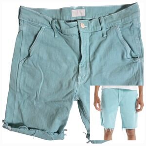 Mother The Duke Utility Short Fray Mens 31 Agate Green Raw Hem 5047-544